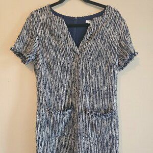 Anthropology-Esley Lagen look with pockets-textured size Med-Blue/white